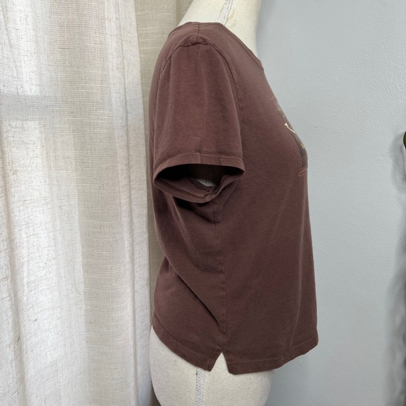 Y2K Vintage Liquid Blue Jerry Garcia Baby Tee Brown Short Sleeve Women's Large - Picture 3 of 11